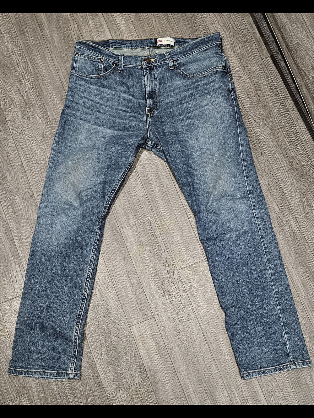 EUC Wrangler Men’s Slim Straight Medium Dark Blue Denim Jeans 36 X 30